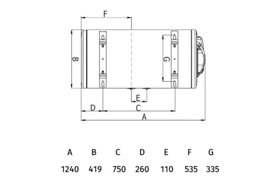 Хоризонтален бойлер Tedan Standard BT 120 inox ХД - неръждаем