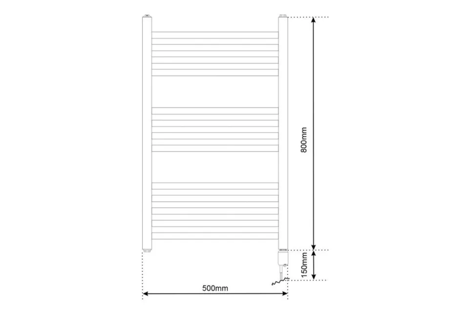 Електрическа лира за баня Tedan Europa Black 500W