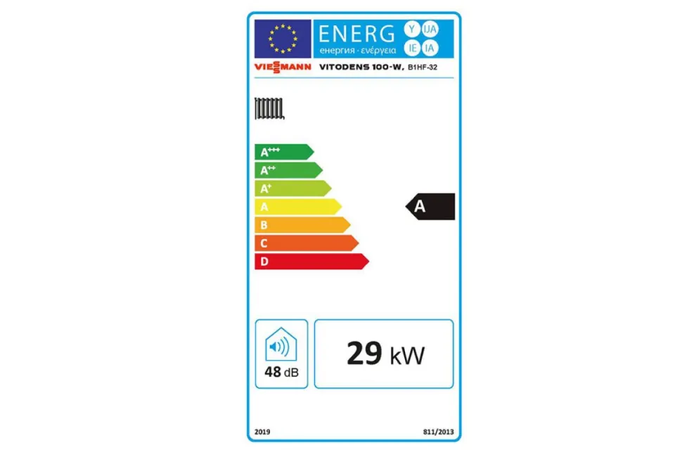 Газов котел Viessmann Vitodens 100-W B1HF32 + димоотвод, 29 kW, едноконтурен, за самостоятелен комин