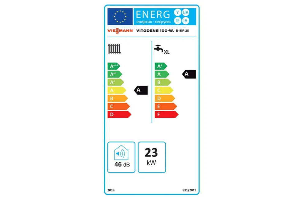 Газов котел Viessmann Vitodens 100-W B1KF25 + димоотвод, 23/32 kW, двуконтурен, за самостоятелен комин