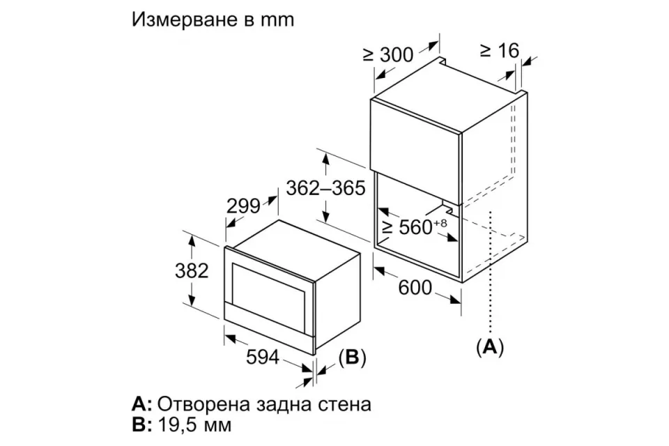 Микровълнова фурна за вграждане Bosch BEL7321B1 Серия 8, 21 л.
