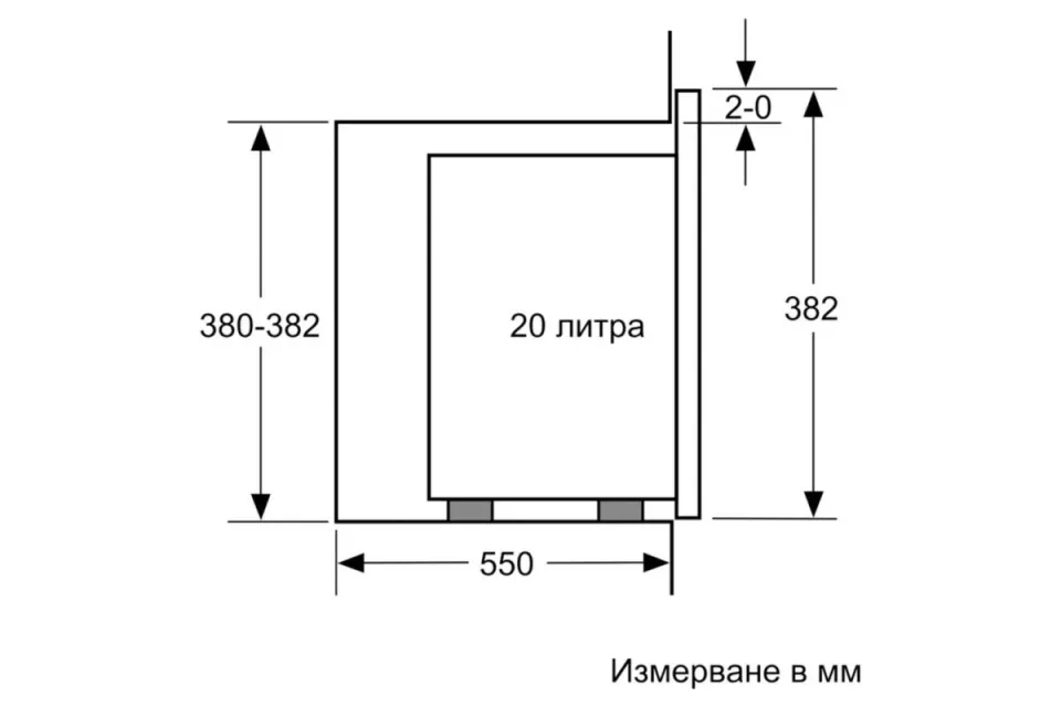 Микровълнова фурна за вграждане Bosch BFL520MB0 Серия 4, 20 л.