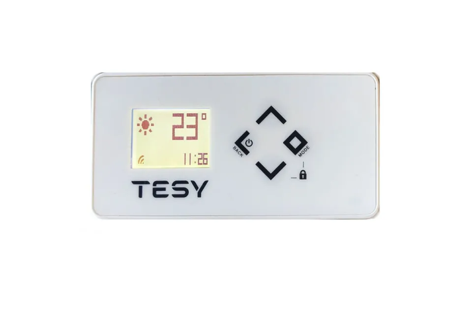 Конвектор TESY Fineco CN 06 140 EA CLOUD AS W GL с функция AirSafe, 1400W, Електронен термостат