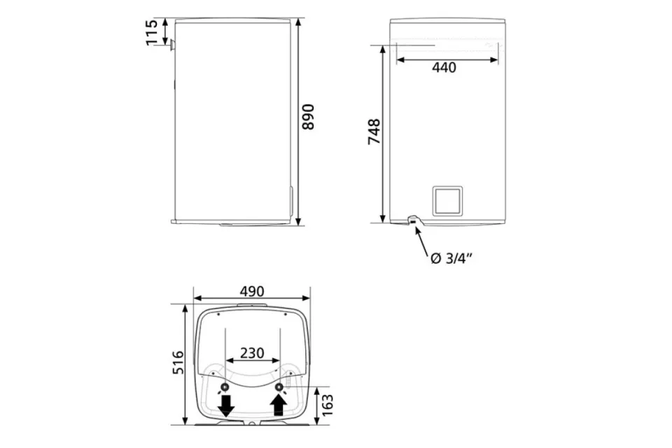 Вертикален бойлер Atlantic Steatite Cube WiFi 100