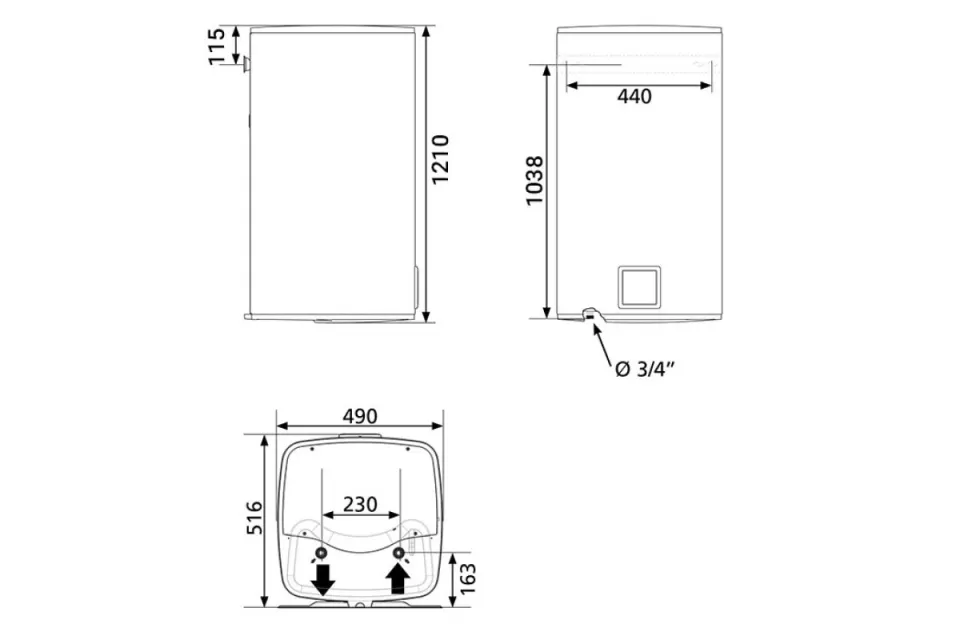 Вертикален бойлер Atlantic Steatite Cube WiFi 150 Silver