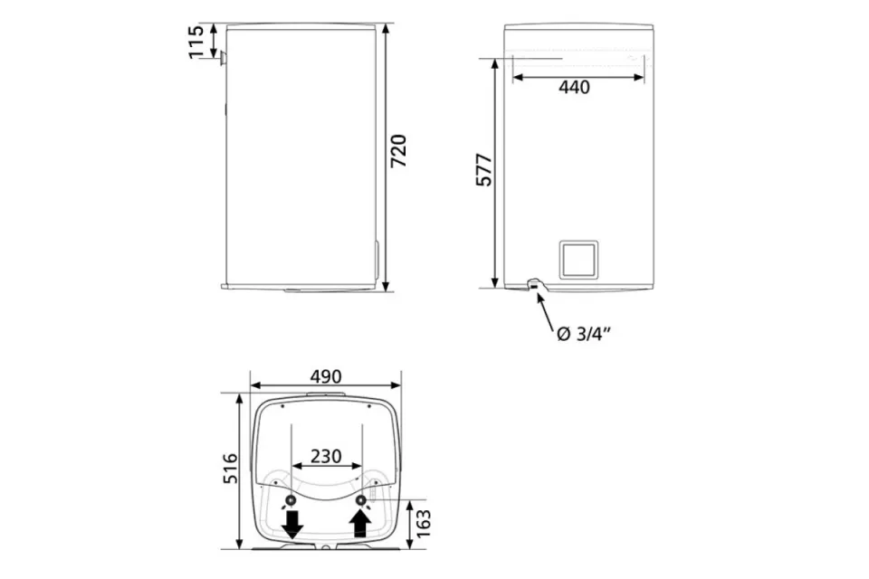 Вертикален бойлер Atlantic Steatite Cube WiFi 75