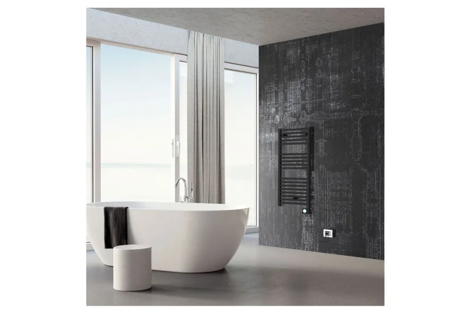Електрическа лира за баня Crystal E-JADE MATT BLACK 500W