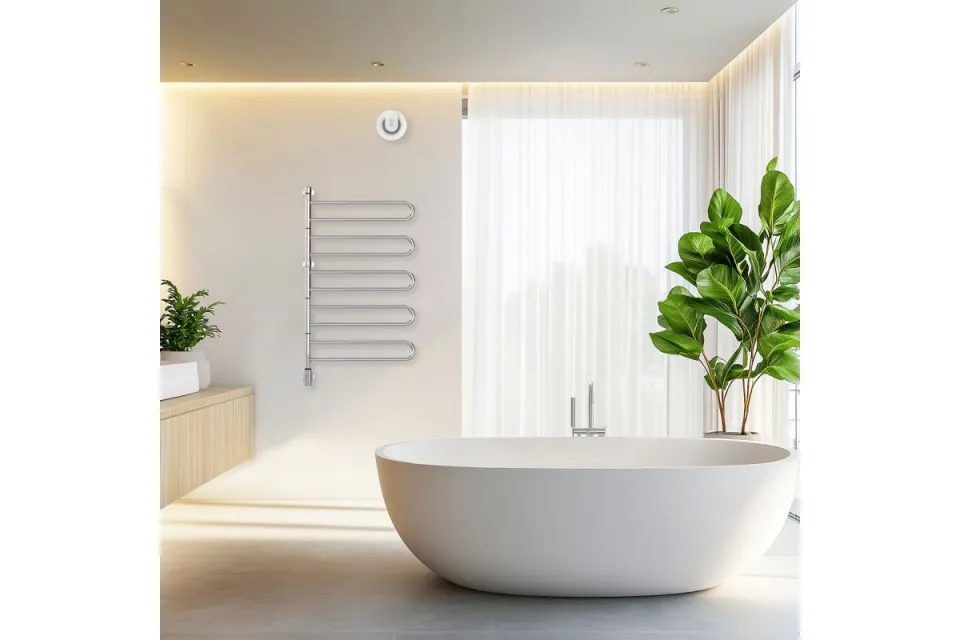 Електрическа лира за кърпи Pax Flex U 5/650, 106W с таймер Momento II - хром