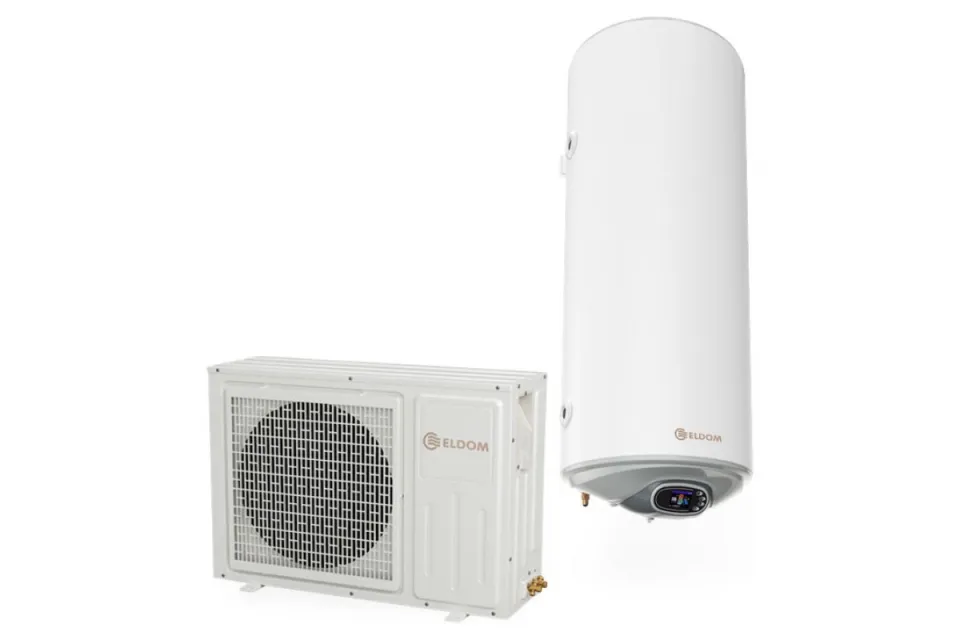 Термопомпен бойлер Eldom HPWH120IS 120 л със соларна серпентина - неръждаем