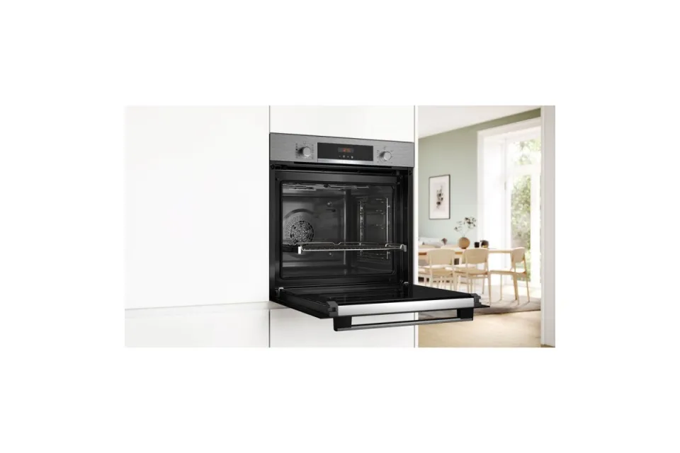 Фурна за вграждане Bosch HQA574ES3 Серия 4, 71 л, Клас А+, Пиролиза, Пара