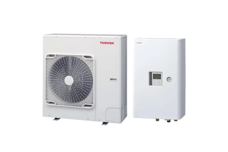 Термопомпа Toshiba Estia Compact HWT-1401XWHT9W-E/HWT-1401H8W-E, 14 kW, отопление, охлаждане и БГВ