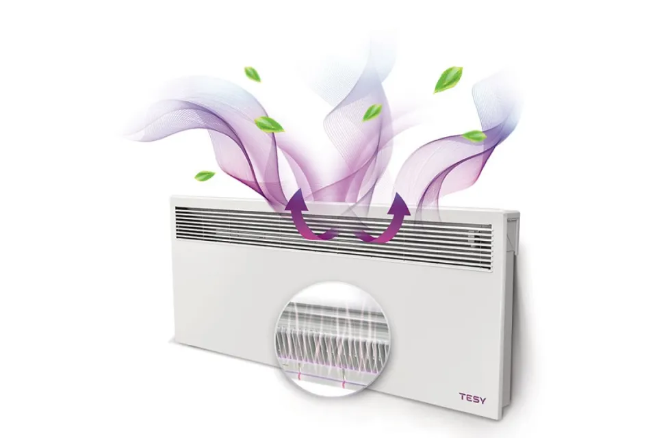 Конвектор TESY Liveco CN 051 250 EI CLOUD AS W с функция AirSafe, 2500W, Електронен термостат