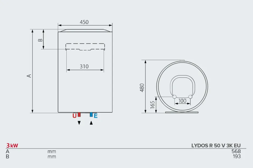 Вертикален бойлер Ariston LYDOS R 50 V 3K EU