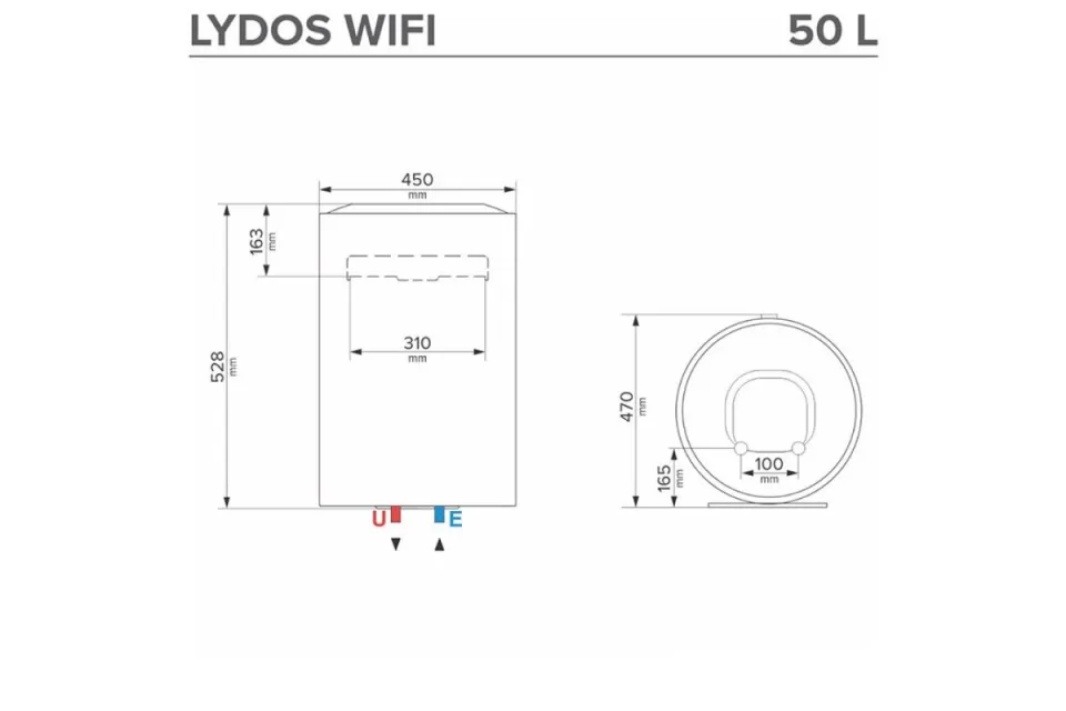 Вертикален бойлер Ariston LYDOS WIFI 50 V 1.8K EN EU