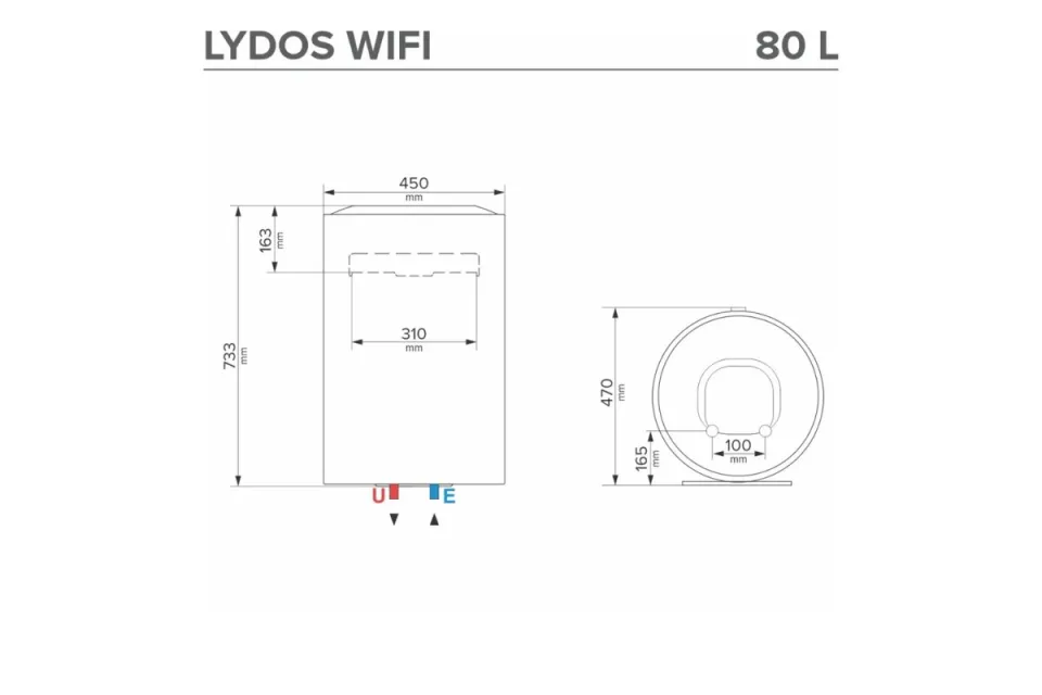 Вертикален бойлер Ariston LYDOS WIFI 80 V 1,8K EU