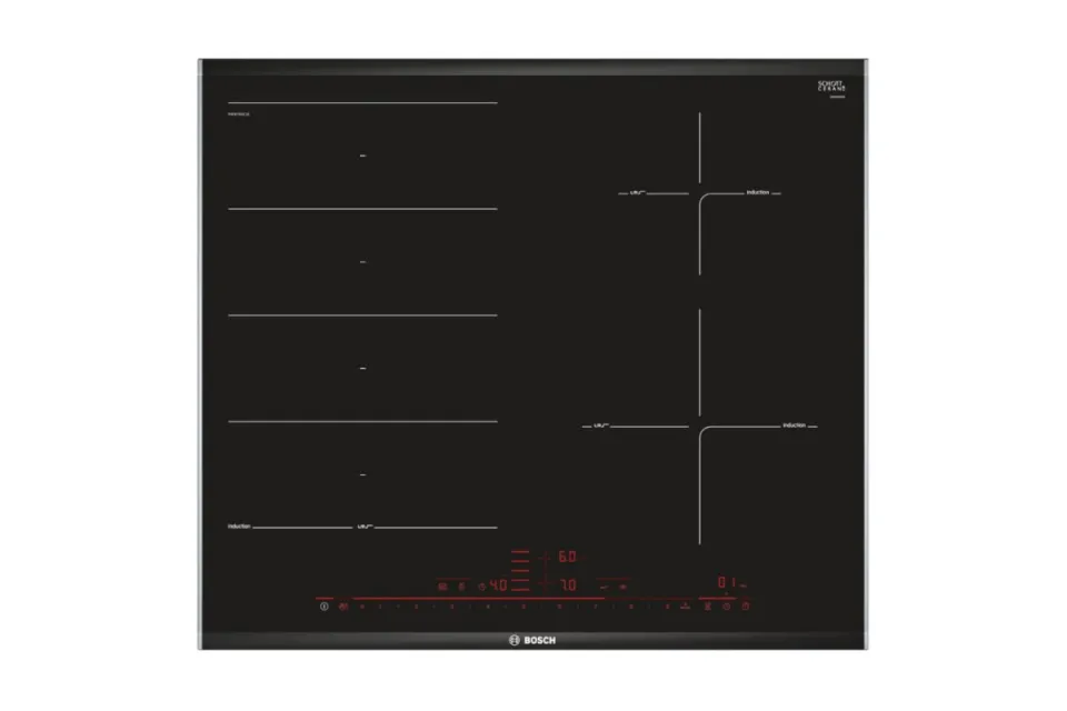 Индукционен плот за вграждане Bosch PXE675DC1E FlexInduction Серия 8, 60 см