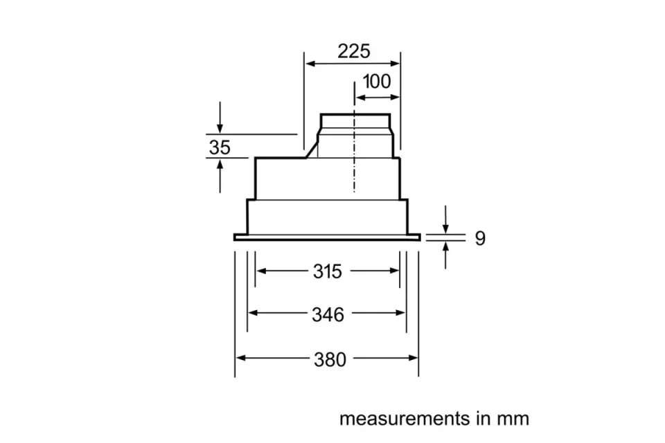 Аспиратор за пълно вграждане Bosch DHL555BL Серия 4, 363 m³/h