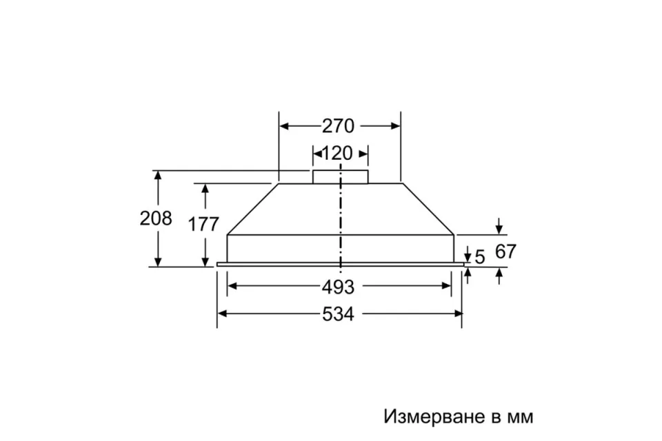 Аспиратор за пълно вграждане Bosch DLN53AA70 Серия 2, 302 m³/h