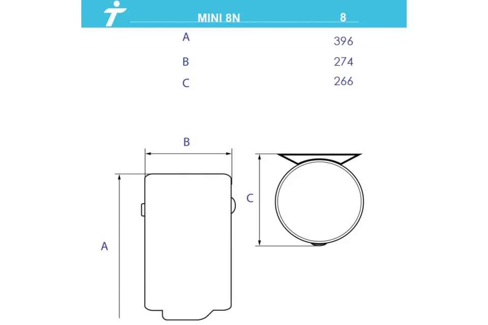 Малолитражен бойлер Tedan Mini 8N Inox - над мивка