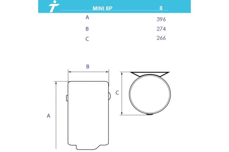 Малолитражен бойлер Tedan Mini 8P Inox - под мивка