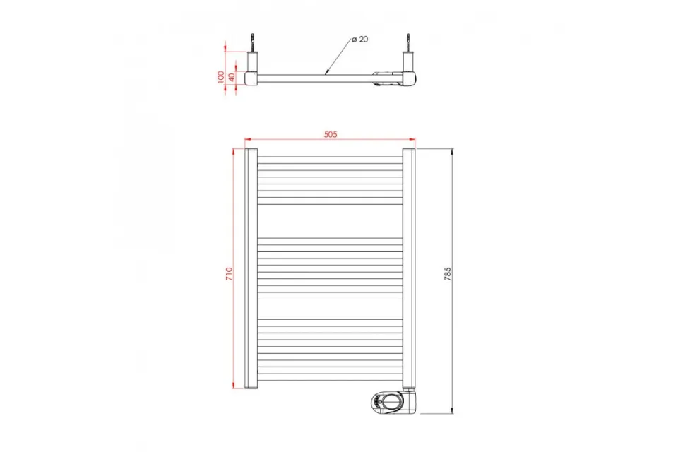 Електрическа лира за баня Tedan NOOR 500W