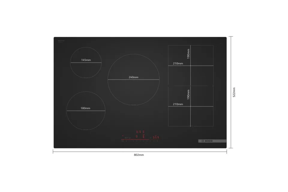 Индукционен плот за вграждане Bosch PVW81CHB1E Серия 6, 80 см