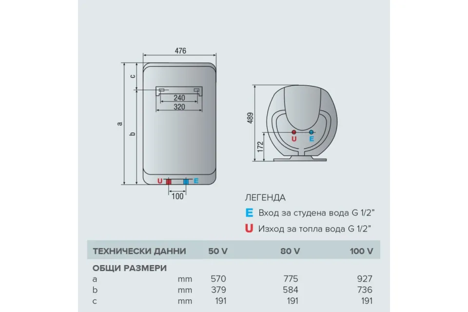 Вертикален бойлер Ariston SHP Eco Evo 50 V 1.8K EU