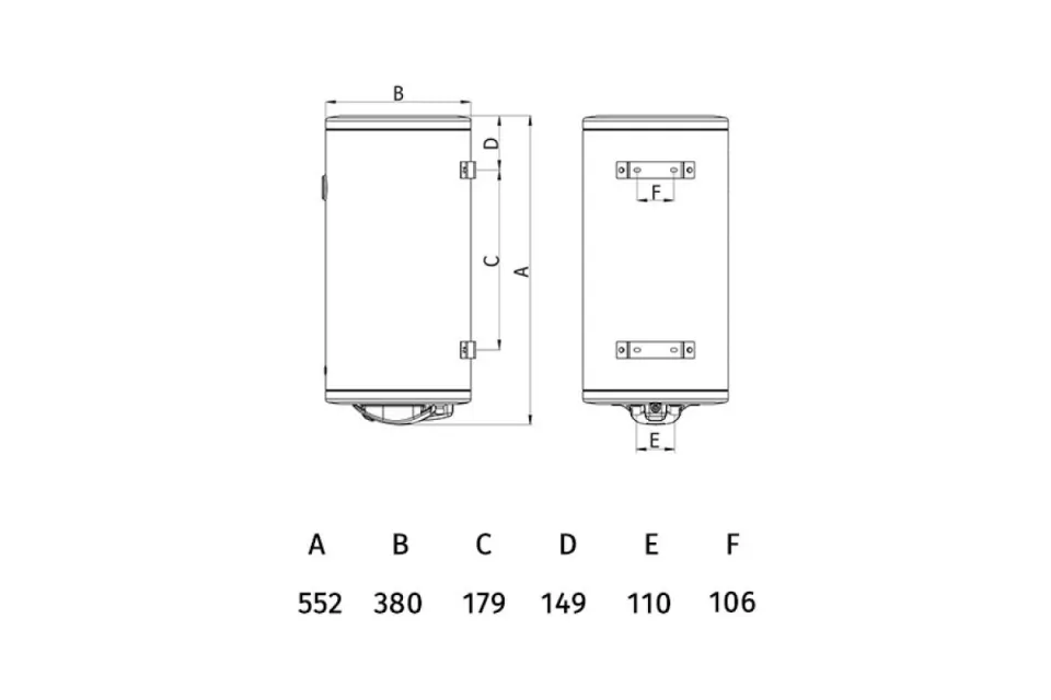 Вертикален бойлер Tedan Standard BT 30 inox - неръждаем