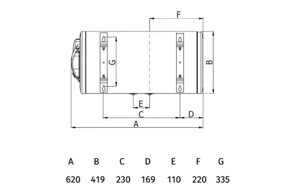 Хоризонтален бойлер Tedan Standard BT 50 inox ХЛ - неръждаем