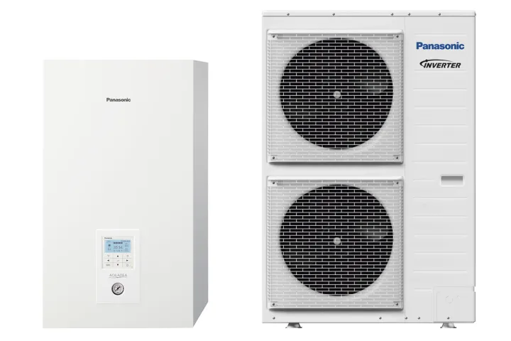 Термопомпа Panasonic Aquarea WH-SDC12H6E5/WH-UD12HE5, 12 kW, отопление, охлаждане и БГВ