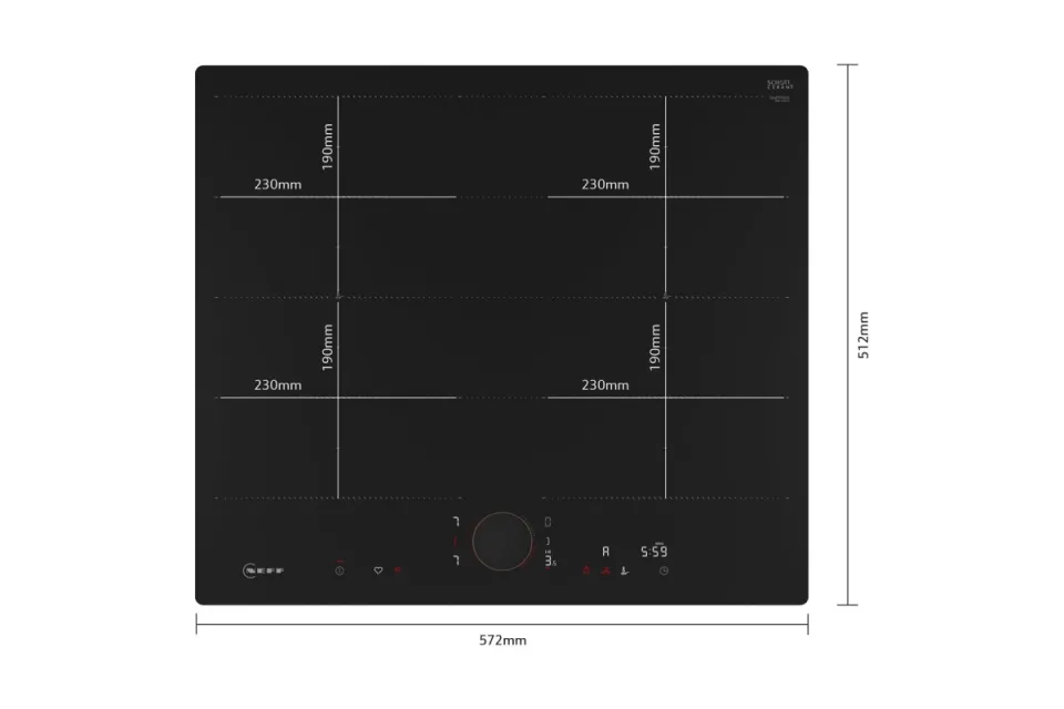 Индукционен плот за вграждане Neff T66PYY4C0 Серия N90 Flush mount, 60 см