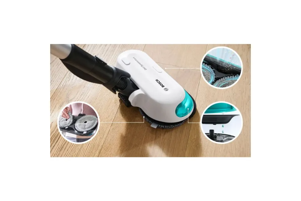 Акумулаторна прахосмукачка и моп 2в1 Bosch BCS71HYG2 Unlimited 7 ProHygienic Aqua