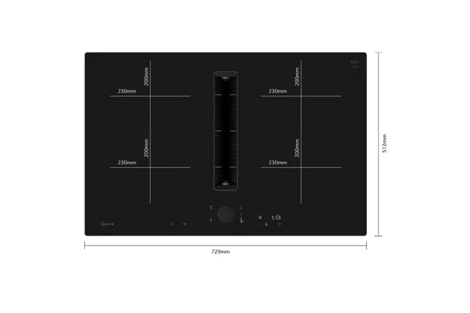 Индукционен плот с вградена вентилация Neff V68PYX4B0 Серия N90 Flex Design, 80 см