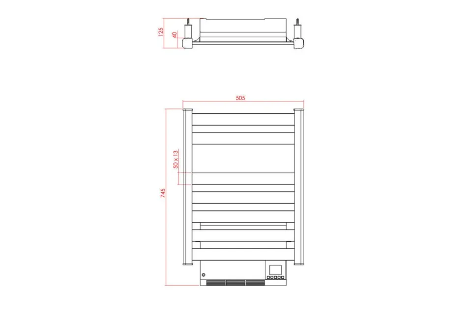 Електрическа лира за баня Tedan ZINNIA Turbo 500W + 1000W white